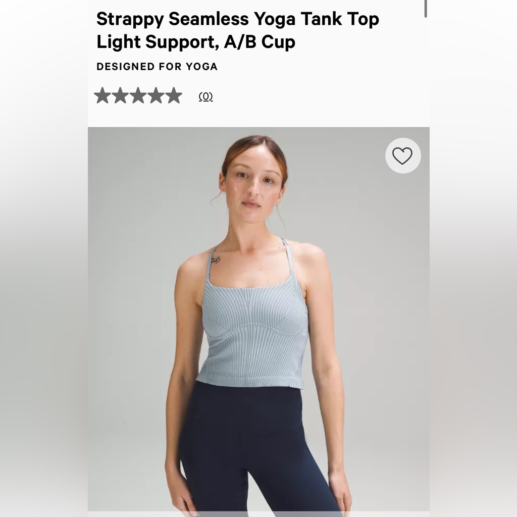 Lululemon Seamless Strappy Yoga Tank Top - Light Blue